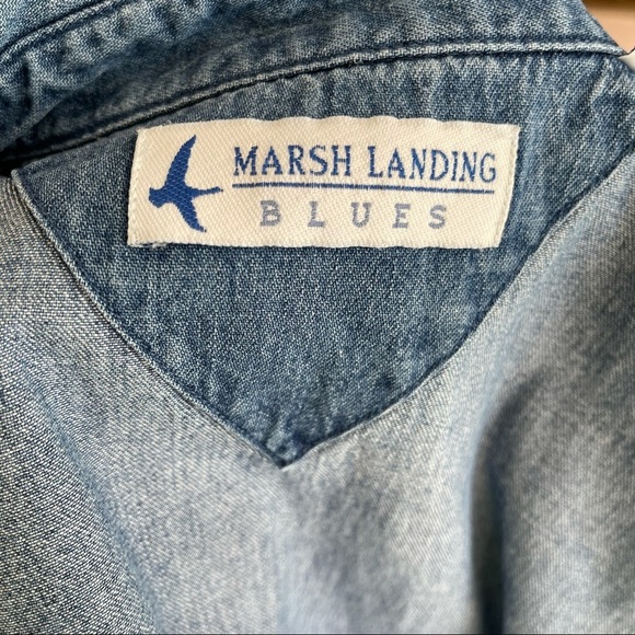 Marsh Landing Blues Women’s Denim Sleeveless Top size Large - Picture 9 of 11